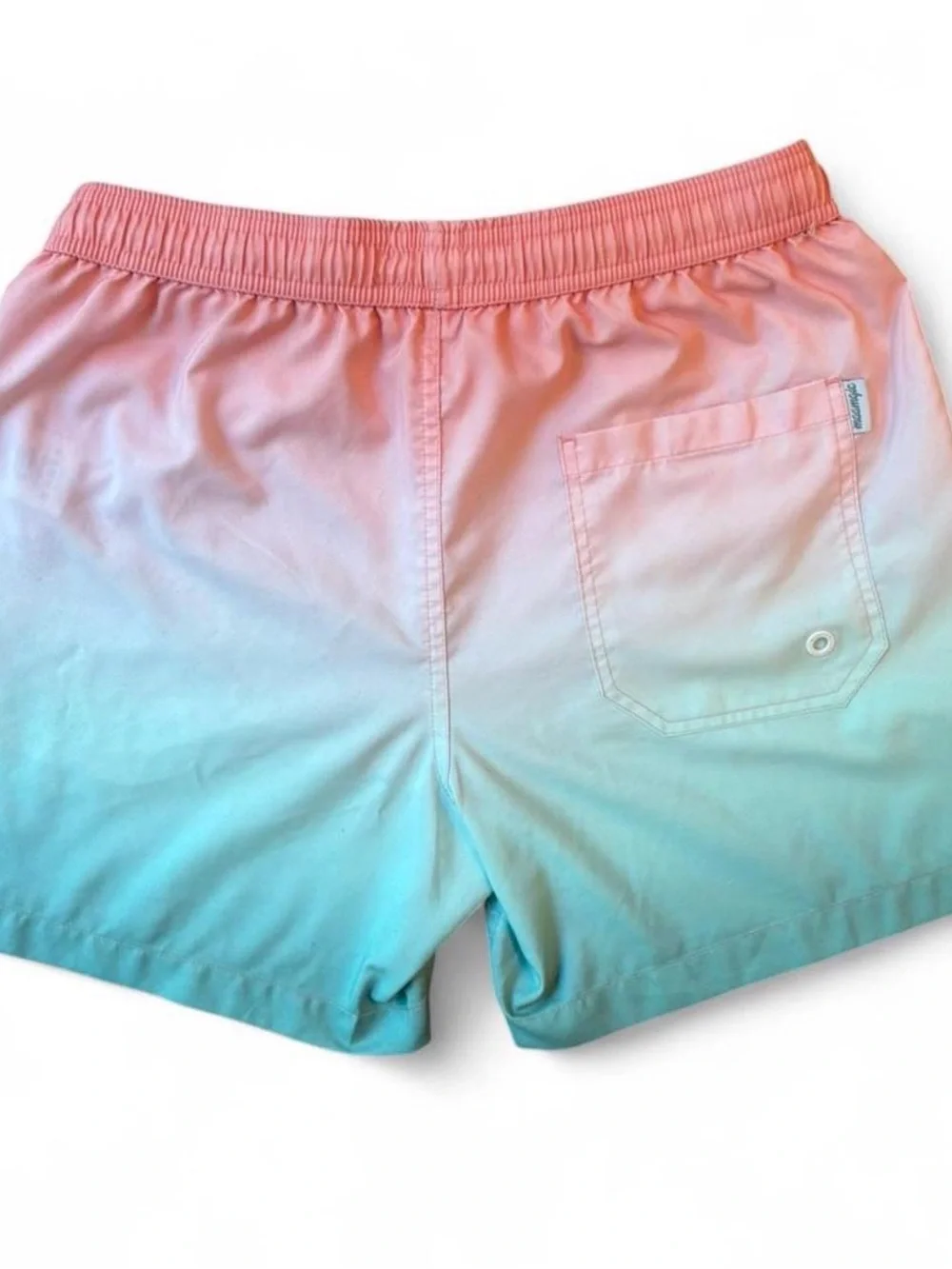 Men’s Sz S Maamgic Ombré Pink to Aqua Swim Shorts